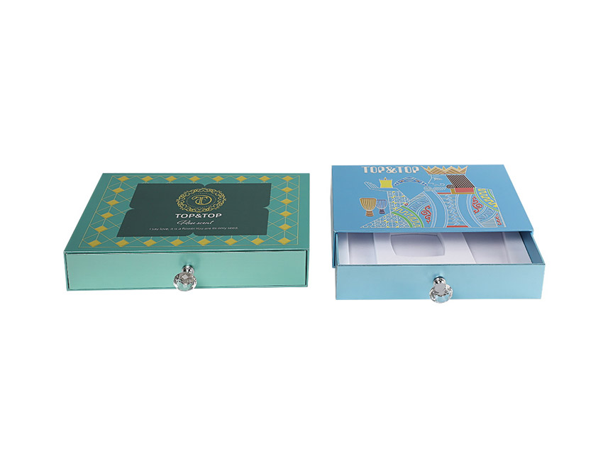 Blue Drawer Sliding Paper Box